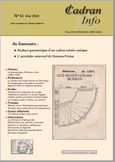 Cadran Info N°41 (PDF en Téléchargement)